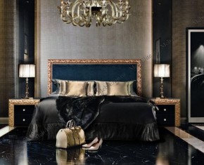 Кровать 2-х спальная (1,6 м) Тиффани Premium черная/золото с мягким элементом (Антрацит) с подъемным механизмомарт (ТФКР-3[3](П) в Асбесте - asbest.mebel-74.com | фото