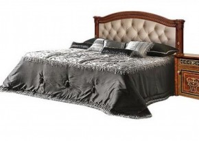Кровать 2-х спальная с мягким изголовьем без изножья Карина-3 орех (К3КР-4[1]) в Асбесте - asbest.mebel-74.com | фото