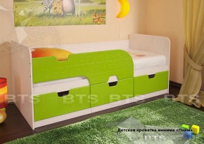 Кровать детская Минима Лего 1.86 (лиловый сад/дуб атланта) в Асбесте - asbest.mebel-74.com | фото
