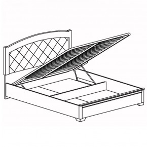 Кровать двойная с ПМ №806 Парма кремовый белый (1600) в Асбесте - asbest.mebel-74.com | фото