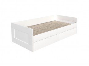 Кровать двухспальная СИРИУС раздвижная с ящиками для хранения, с ортопедическим основанием 90/180х200 белого цвета в Асбесте - asbest.mebel-74.com | фото