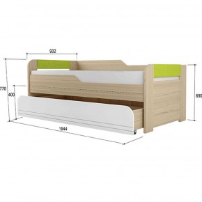 Кровать двухуровневая + подлокотники Стиль № 900.1 NEW (туя светлая/лайм) в Асбесте - asbest.mebel-74.com | фото