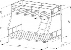 Кровать двухъярусная «Гранада-1П 140» с полкой в Асбесте - asbest.mebel-74.com | фото