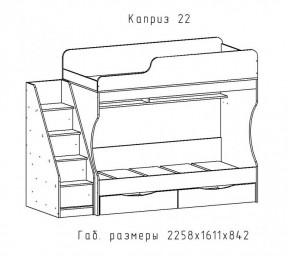 КАПРИЗ-22 Кровать двухъярусная 800 настил ЛДСП в Асбесте - asbest.mebel-74.com | фото