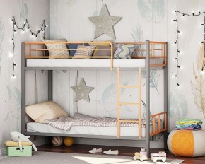 Кровать двухъярусная "Севилья-2.01 комбо" Серый/Оранжевый в Асбесте - asbest.mebel-74.com | фото