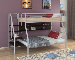 Кровать двухъярусная "Толедо-1П" с полкой Серый/Венге в Асбесте - asbest.mebel-74.com | фото