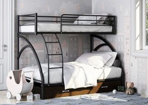 Кровать двухъярусная "Виньола-2 Я" с ящиком Черный/Венге в Асбесте - asbest.mebel-74.com | фото