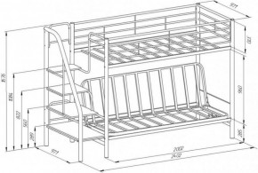 Кровать двухъярусная с диваном "Мадлен-3" (Белый/Фиолетовы) в Асбесте - asbest.mebel-74.com | фото