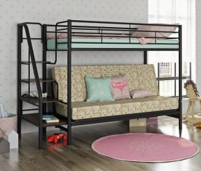 Кровать двухъярусная с диваном "Мадлен-3" (Черный/Серый) в Асбесте - asbest.mebel-74.com | фото
