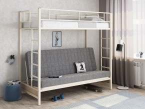 Кровать двухъярусная с диваном "Мадлен" (Слоновая кость/Серый) в Асбесте - asbest.mebel-74.com | фото