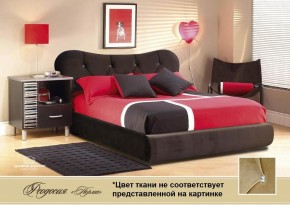 Кровать Феодосия 1600 со стразами в к/з "Классик 307 коричневый" (серия Норма) +основание +ПМ в Асбесте - asbest.mebel-74.com | фото