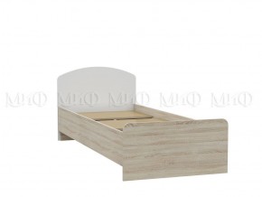 МАРТИНА Кровать 800 с настилом ЛДСП (Белый глянец/дуб сонома) в Асбесте - asbest.mebel-74.com | фото
