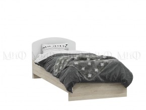 МАРТИНА Кровать 800 с настилом ЛДСП (Белый глянец/дуб сонома) в Асбесте - asbest.mebel-74.com | фото