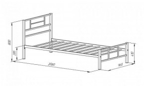 Кровать металлическая "Кадис 900х1900" Белый в Асбесте - asbest.mebel-74.com | фото