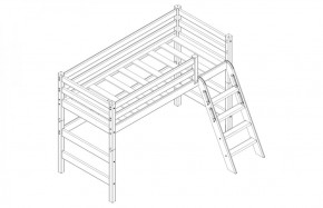 Кровать полувысокая с наклонной лестницей Соня (Вариант 6) в Асбесте - asbest.mebel-74.com | фото