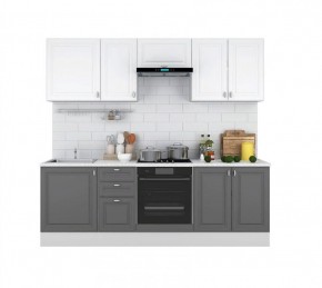 Кухонный гарнитур Ева 2400 Белый софт/Графит софт (модульный) Горизонт в Асбесте - asbest.mebel-74.com | фото