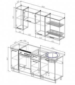 Кухонный гарнитур Графика 1800 (Стол. 26мм) в Асбесте - asbest.mebel-74.com | фото