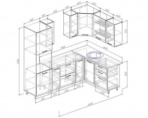 Кухонный гарнитур угловой Руанда 2400х1600 (Стол. 38мм) в Асбесте - asbest.mebel-74.com | фото