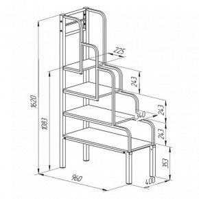 Лестница для металлических кроватей (Черный/Венге) в Асбесте - asbest.mebel-74.com | фото