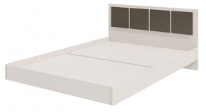 Парус Кровать 1200 на щитах (Белый/Графит) в изголовье 3 декор. квадрата в Асбесте - asbest.mebel-74.com | фото