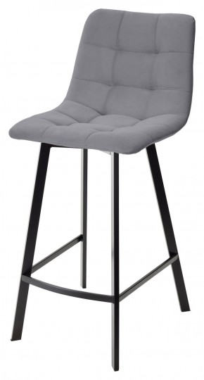 Полубарный стул CHILLI-QB SQUARE серый #27, велюр / черный каркас (H=66cm) М-City в Асбесте - asbest.mebel-74.com | фото