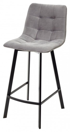 Полубарный стул CHILLI-QB SQUARE светло-серый #26, велюр / черный каркас (H=66cm) М-City в Асбесте - asbest.mebel-74.com | фото