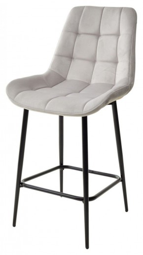 Полубарный стул ХОФМАН, цвет H-09 Светло-серый, велюр / черный каркас H=63cm М-City в Асбесте - asbest.mebel-74.com | фото
