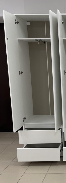 Шкаф 2-ств. с 2 ящиками и вешалкой "Бьянко" в Асбесте - asbest.mebel-74.com | фото
