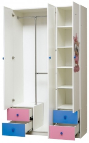 Шкаф 3-х дверный с ящиками и фотопечатью Совята 3.1 (1200) в Асбесте - asbest.mebel-74.com | фото