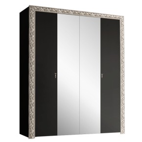 Шкаф 4-х дв. (с зеркалами)  Premium черная/серебро (ТФШ1/4(П) в Асбесте - asbest.mebel-74.com | фото