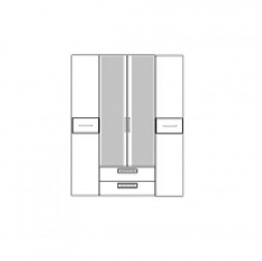 Шкаф 4-х дверный с ящиками М-1 Серия Вега (с зеркалом) в Асбесте - asbest.mebel-74.com | фото