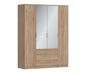 Шкаф 4х дверный с зеркалами Николь СБ-2595/1 (Дуб Сонома) в Асбесте - asbest.mebel-74.com | фото