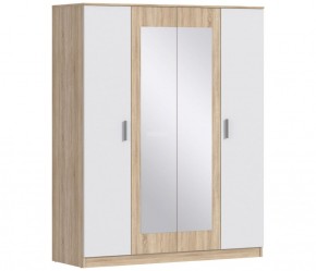 Шкаф 4х дверный с зеркалами Уют СБ-2750/1 (Дуб Сонома/Белый) в Асбесте - asbest.mebel-74.com | фото