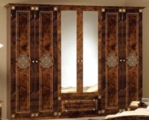 Шкаф 6-и дверный с зеркалами (02.146) Рома (орех) в Асбесте - asbest.mebel-74.com | фото