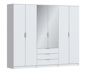 Шкаф 6-ти дверный Николь СБ-2593/1 (Белый) в Асбесте - asbest.mebel-74.com | фото