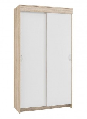 Шкаф-купе Бассо 1.0 (Дуб Сонома/Белый) 2 двери 2 зеркальные вставки в Асбесте - asbest.mebel-74.com | фото