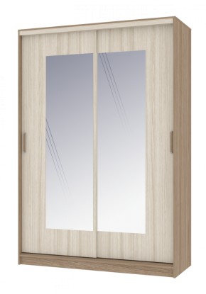 Шкаф-купе Неаполь 1,5 с 2-мя зеркалами (ЯШ темный/светлый) в Асбесте - asbest.mebel-74.com | фото