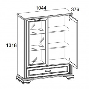 Шкаф с витриной 1V1D1SL, MONAKO, цвет Сосна винтаж/дуб анкона в Асбесте - asbest.mebel-74.com | фото