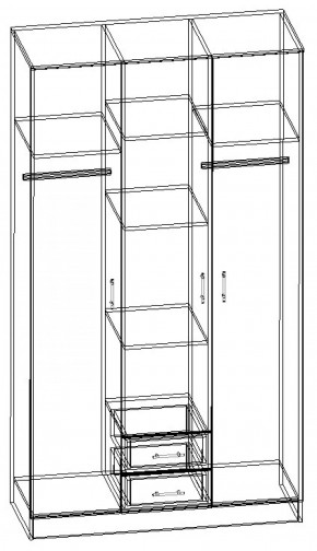 СОФИЯ Шкаф Трио 3-х створчатый с 2-мя ящиками и зеркалом (венге/дуб белфорт) в Асбесте - asbest.mebel-74.com | фото