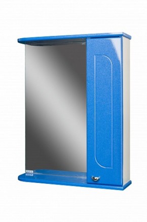 Шкаф-зеркало Радуга Синий металлик 55 правый АЙСБЕРГ (DA1129HZR) в Асбесте - asbest.mebel-74.com | фото