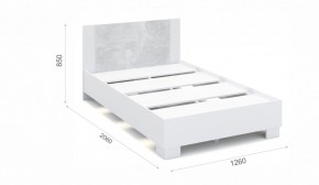 Спальня Аврора Кровать 120 со встроенным основанием под матрас Белый/Ателье светлый в Асбесте - asbest.mebel-74.com | фото