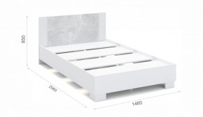 Спальня Аврора Кровать 140 со встроенным основанием под матрас Белый/Ателье светлый в Асбесте - asbest.mebel-74.com | фото