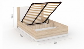 Спальня Аврора Кровать 160 с подъемным механизмом Дуб сонома/Белый в Асбесте - asbest.mebel-74.com | фото