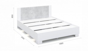 Спальня Аврора Кровать 160 со встроенным основанием под матрас Белый/Ателье светлый в Асбесте - asbest.mebel-74.com | фото