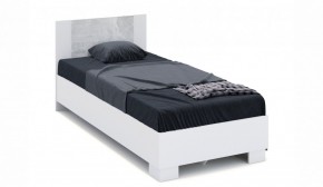 Спальня Аврора Кровать 90 со встроенным основанием под матрас Белый/Ателье светлый в Асбесте - asbest.mebel-74.com | фото