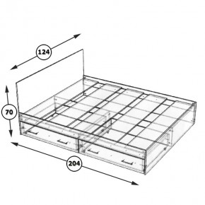 Стандарт Кровать с ящиками 1200, цвет белый, ШхГхВ 123,5х203,5х70 см., сп.м. 1200х2000 мм., без матраса, основание есть в Асбесте - asbest.mebel-74.com | фото