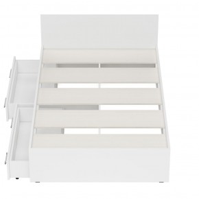 Стандарт Кровать с ящиками 1200, цвет белый, ШхГхВ 123,5х203,5х70 см., сп.м. 1200х2000 мм., без матраса, основание есть в Асбесте - asbest.mebel-74.com | фото