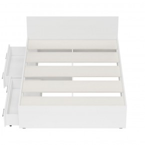 Стандарт Кровать с ящиками 1400, цвет белый, ШхГхВ 143,5х203,5х70 см., сп.м. 1400х2000 мм., без матраса, основание есть в Асбесте - asbest.mebel-74.com | фото