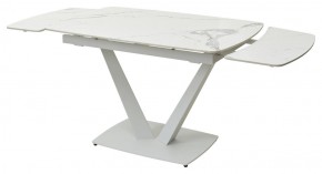 Стол ALATRI 120 GLOSS STATUARIO WHITE SOLID CERAMIC / WHITE, ®DISAUR в Асбесте - asbest.mebel-74.com | фото