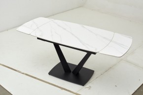 Стол ALATRI 120 MATT WHITE MARBLE SOLID CERAMIC / BLACK, ®DISAUR в Асбесте - asbest.mebel-74.com | фото